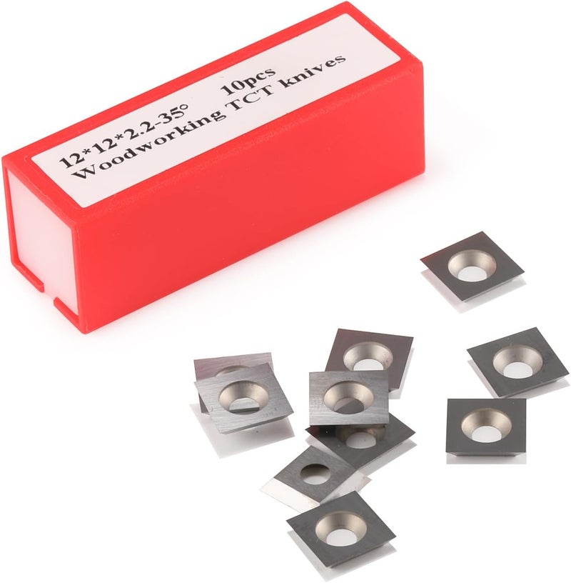 HOZLY Square Corners 12mm Carbide Inserts, 12mm Length x 12mm Width x 2.2mm Thick, 35 Degree Cutting Angle, 4-Blade Straight Hole, Suitable for Replacing Helical Planer Cutter Heads (12 * 12 * 2.2mm) - Image 4